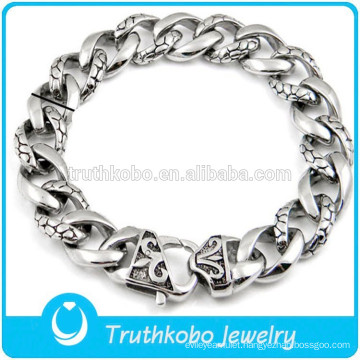 TKB-B0150 Handcuffs High Polish Silver Fleur De Lis Stainless Steel Bracelets